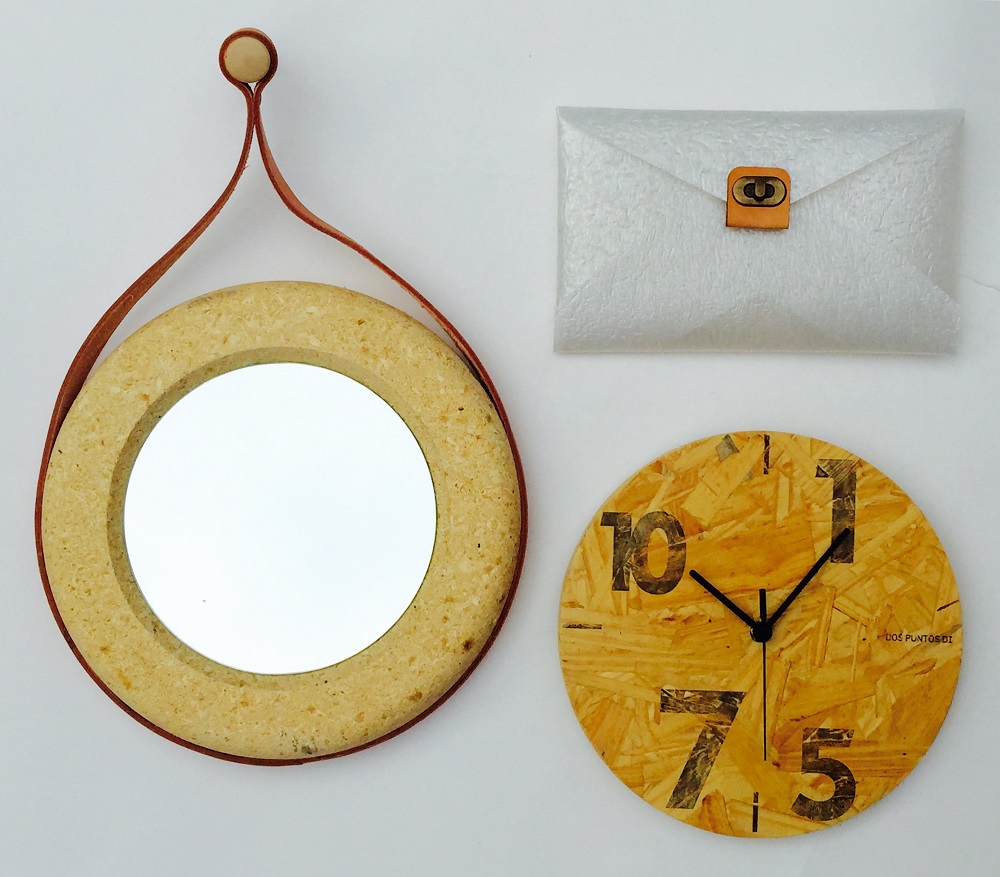 dospuntosdi diseño sustentable puro diseño descartes ecologico loqueva bolsos sobres relojes madera reciclable