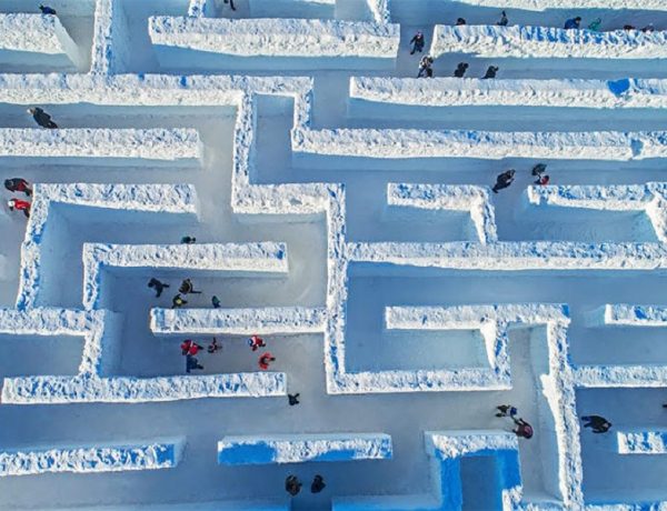 Snowlandia, el laberinto de nieve más grande del mundo