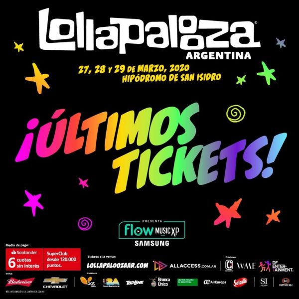 Lollapalooza Argentina confirma sus últimos tickets a la venta