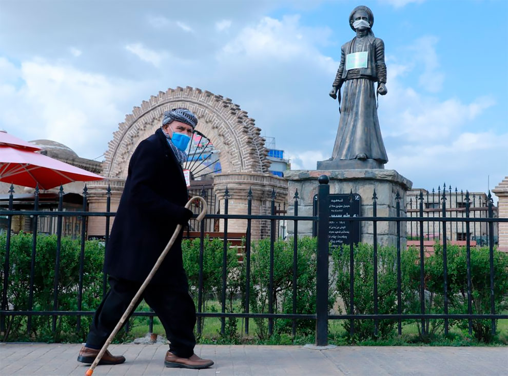 Una estatua en la ciudad de Sulaimaniyah, en la región autónoma kurda del norte de Iraq