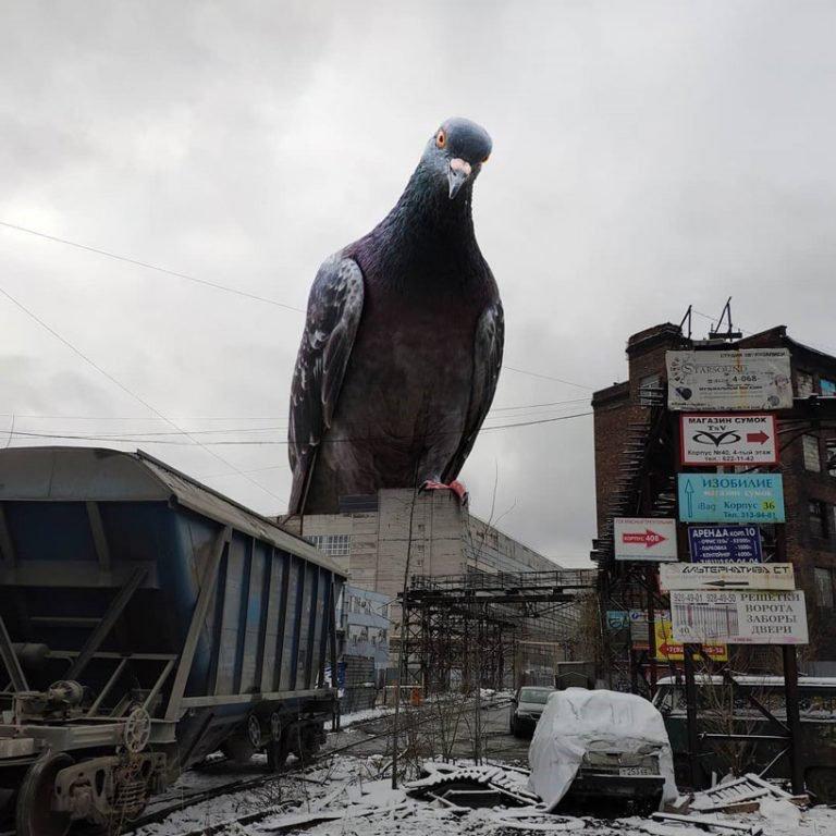 Animales gigantes invaden las calles en estas imágenes de Vadim Solovyov (4)