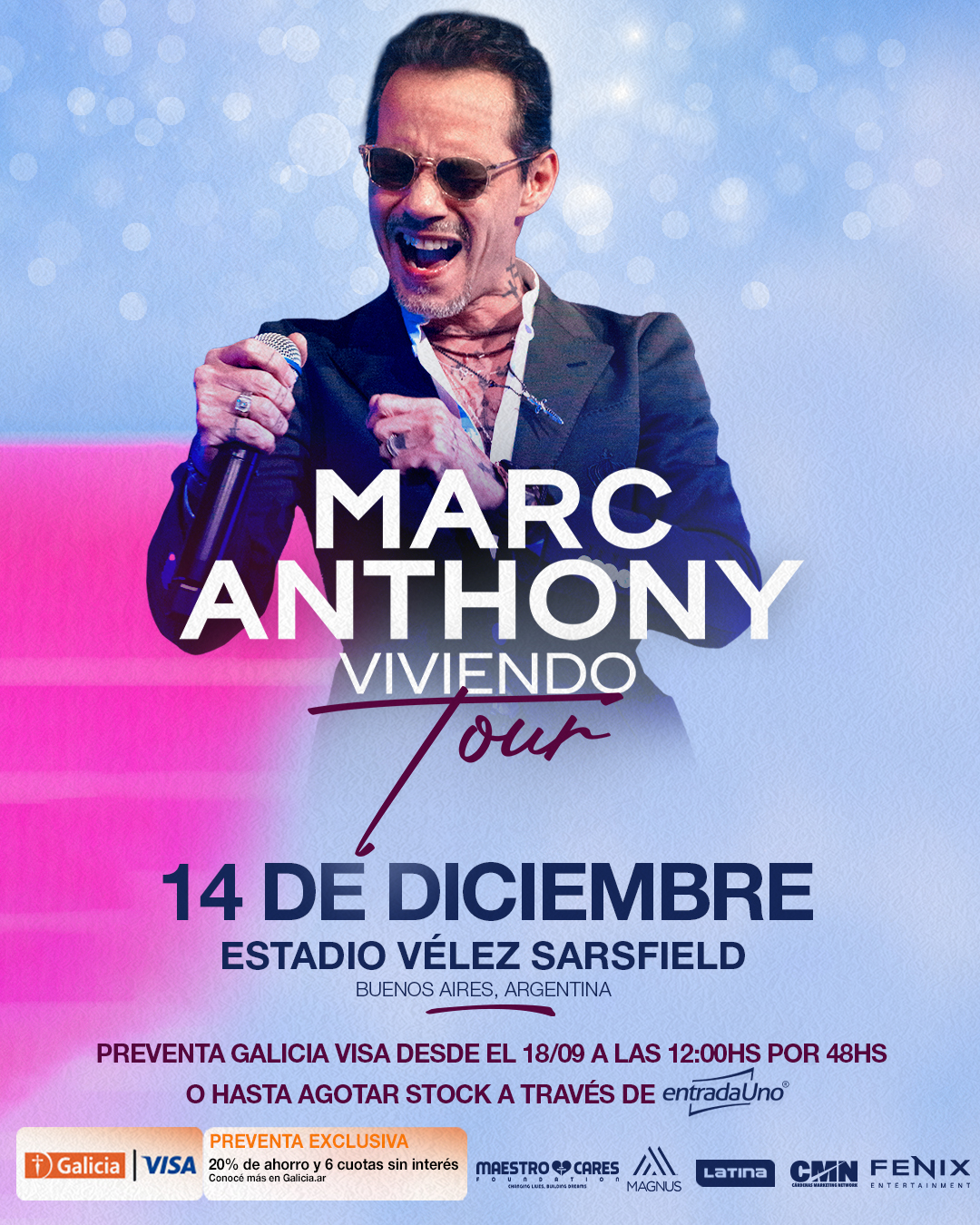 Marc Anthony llega con su "Viviendo Tour" a la Argentina